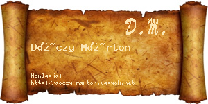 Dóczy Márton névjegykártya