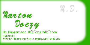 marton doczy business card