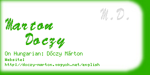 marton doczy business card